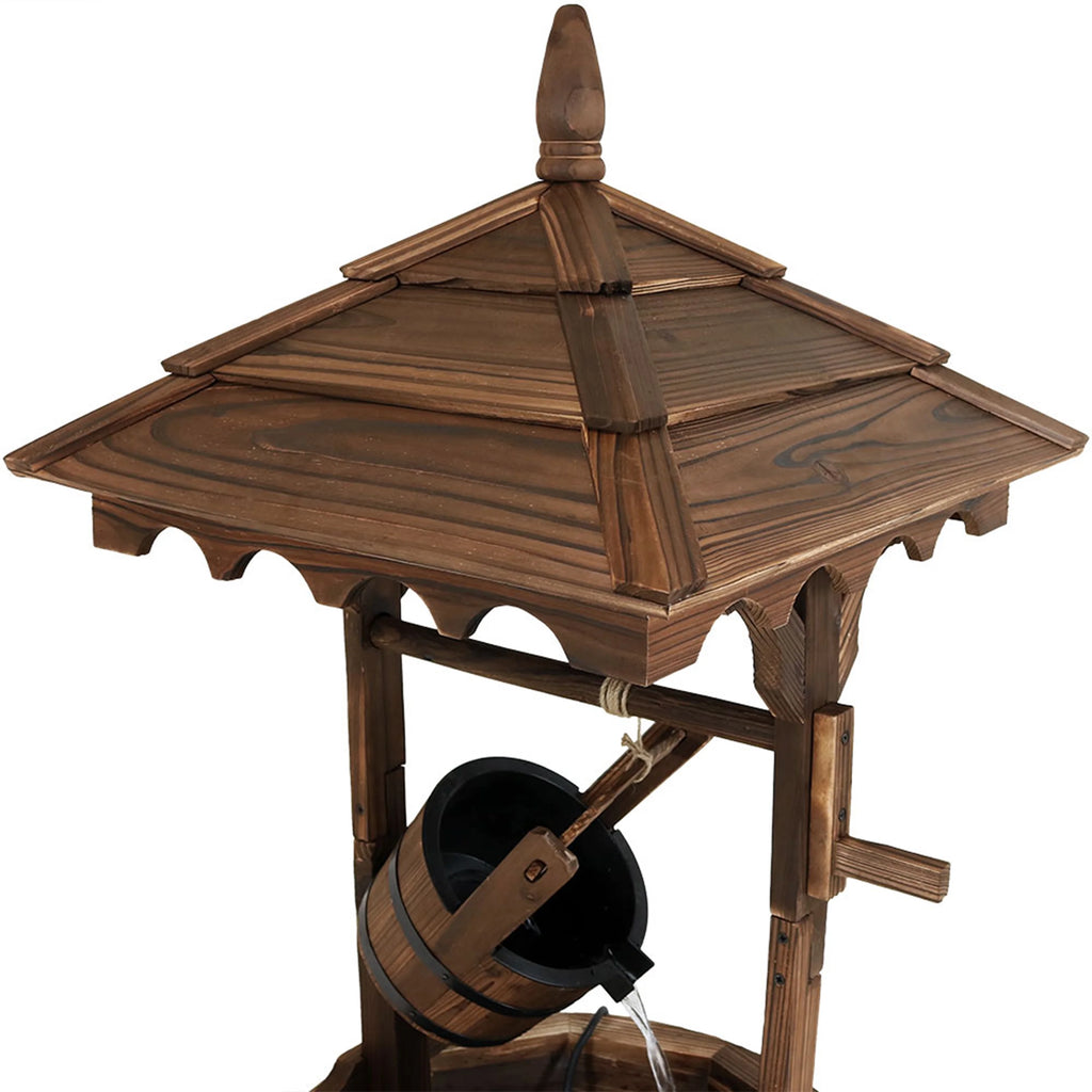 Wood Wishing Well Fountain with Liner 48" H T6532