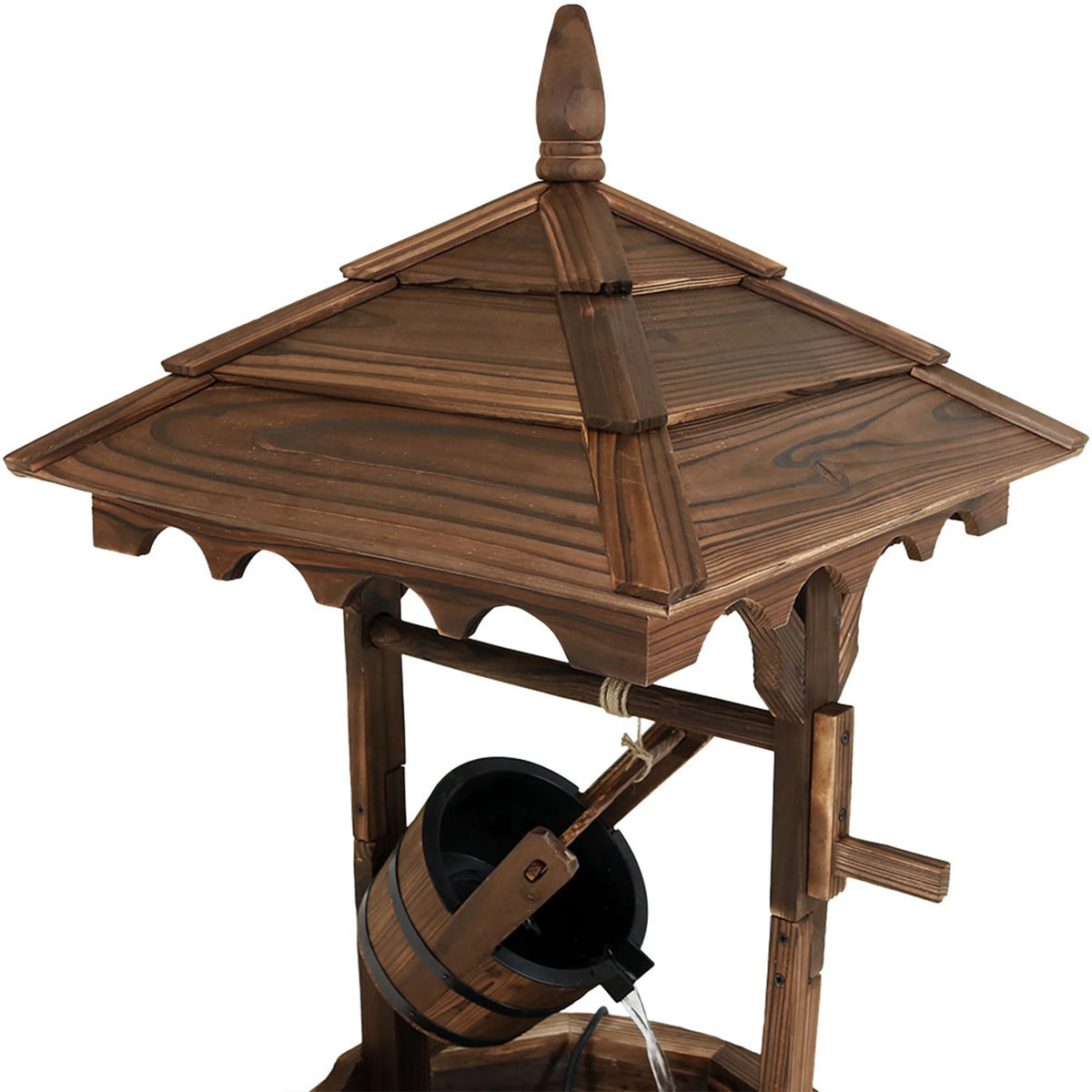 Wood Wishing Well Fountain with Liner 48" H T6532