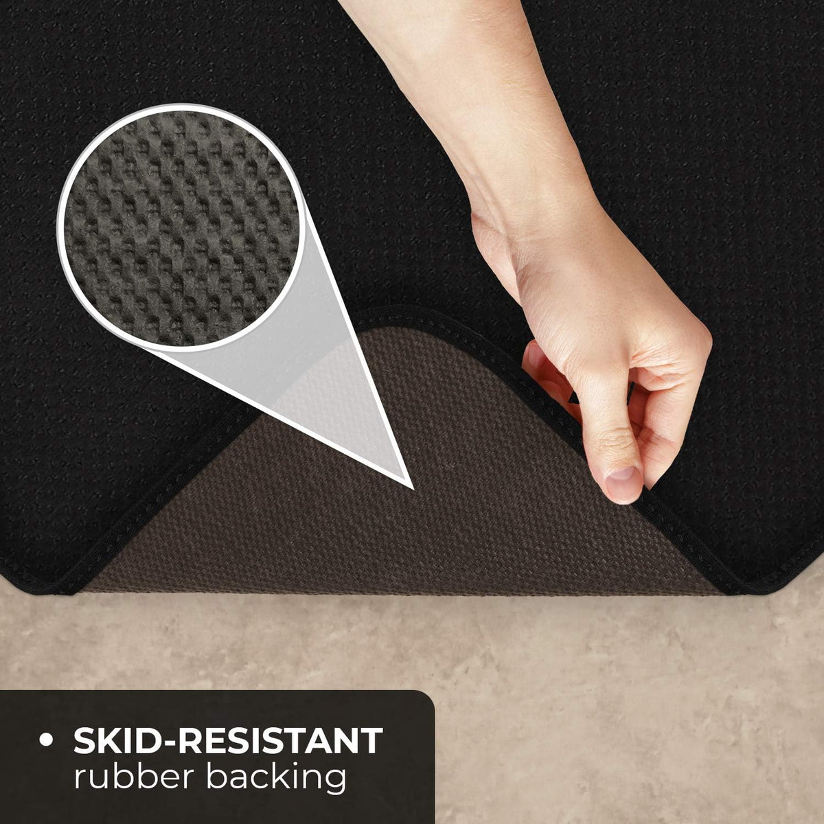 Black 12 Feet X 27 Inches Skid-Resistant Carpet Runner X157073