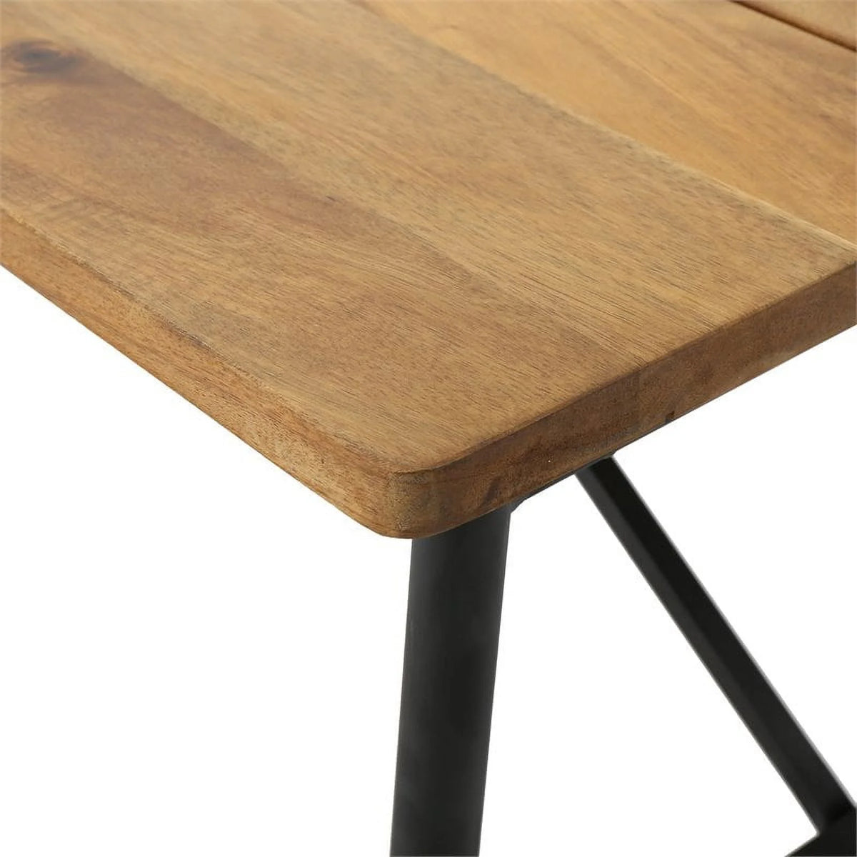Brown Black Acacia Wood and Iron Coffee Table D756