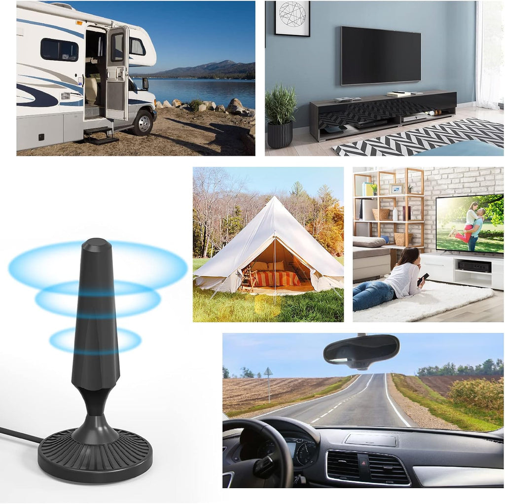Indoor Amplified HDTV Antenna 300 Miles with 13.4ft Coax Cable F308