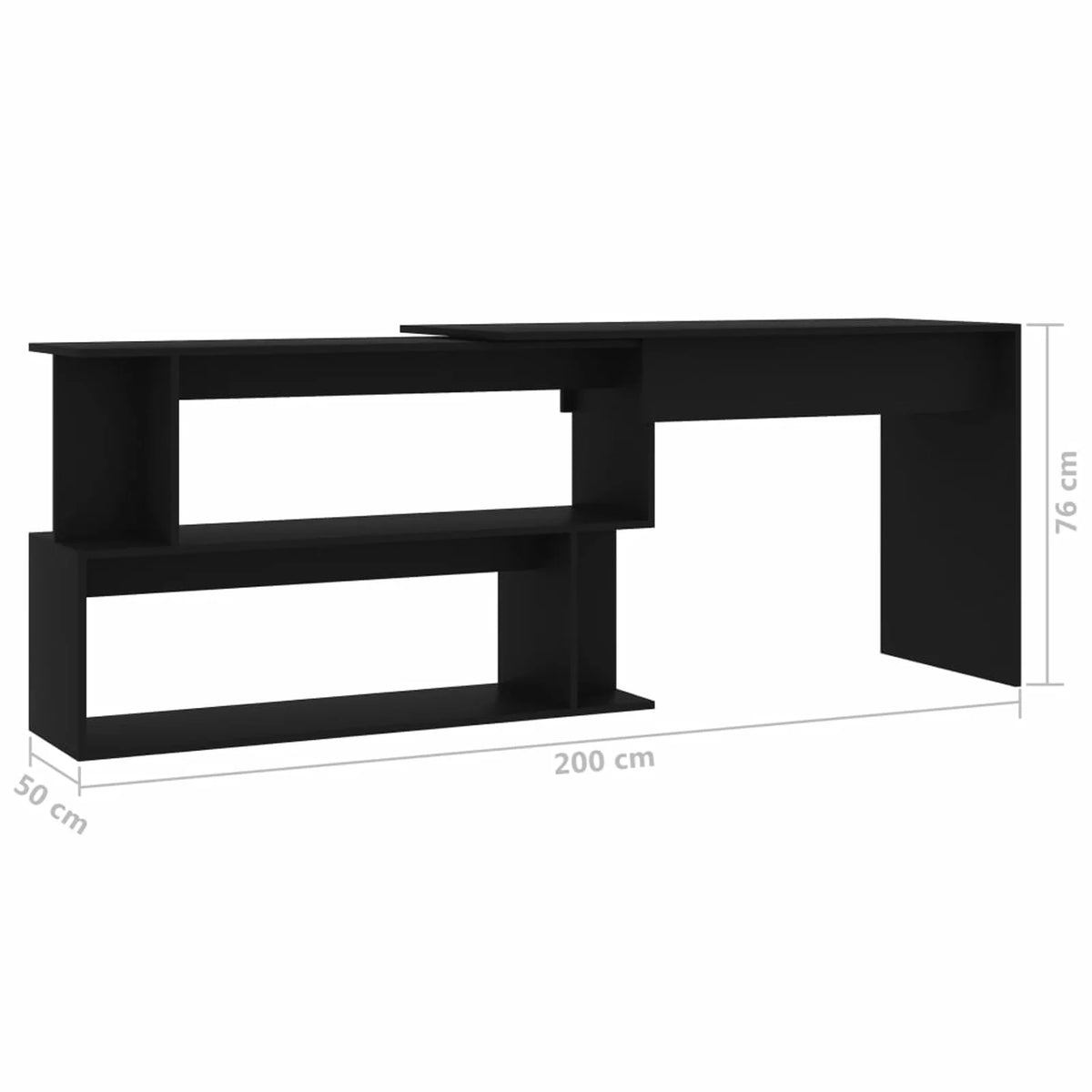 Black Engineered Wood Corner Desk G424092