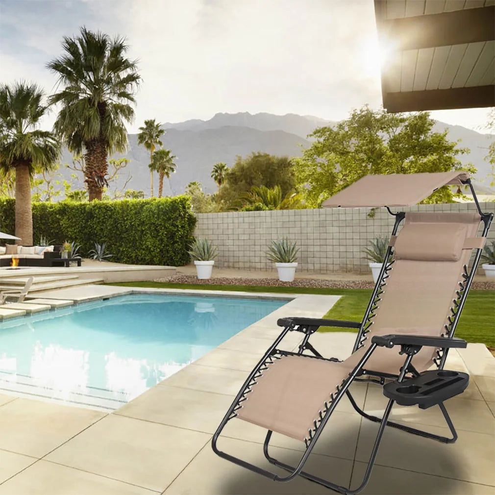 Zero Gravity Chair with Canopy Cup Holder W46116
