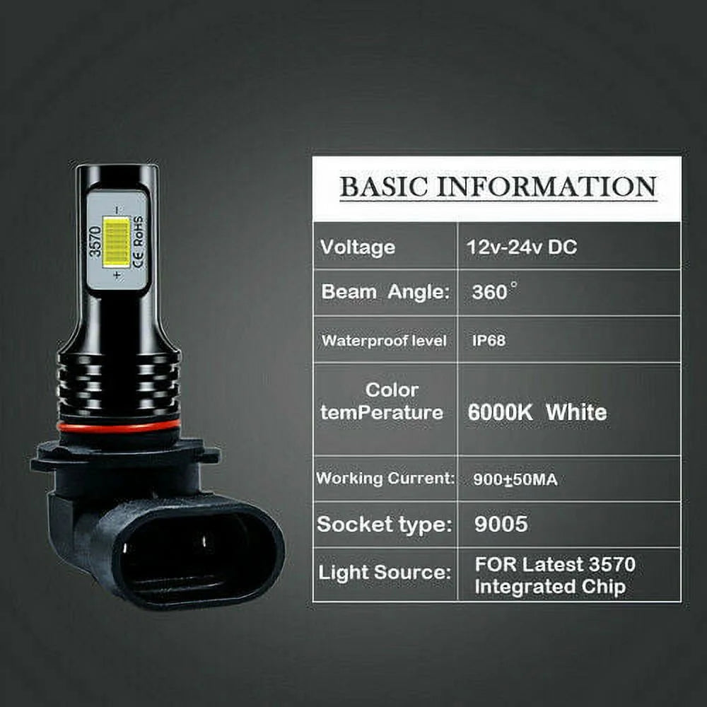 6X LED Headlights Bulbs Kit 6000K L758575