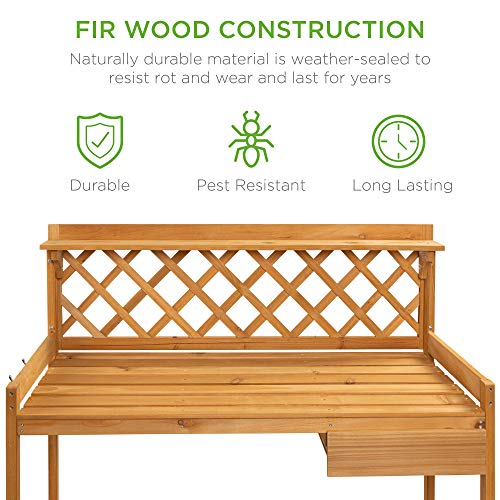 Wooden Potting Bench with Cabinet Drawer A1304
