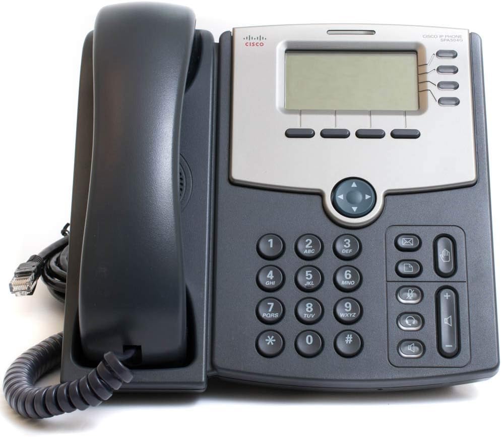 4-Line IP Phone with 2-Port Switch, PoE and LCD Display, Silver, Grey (Renewed) Pack of 2 I56486