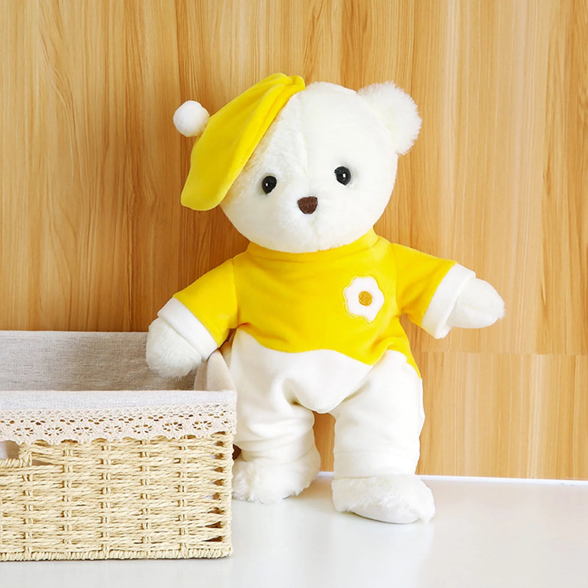 Colorful Egg Yolk Cap Design Plush Doll U839415
