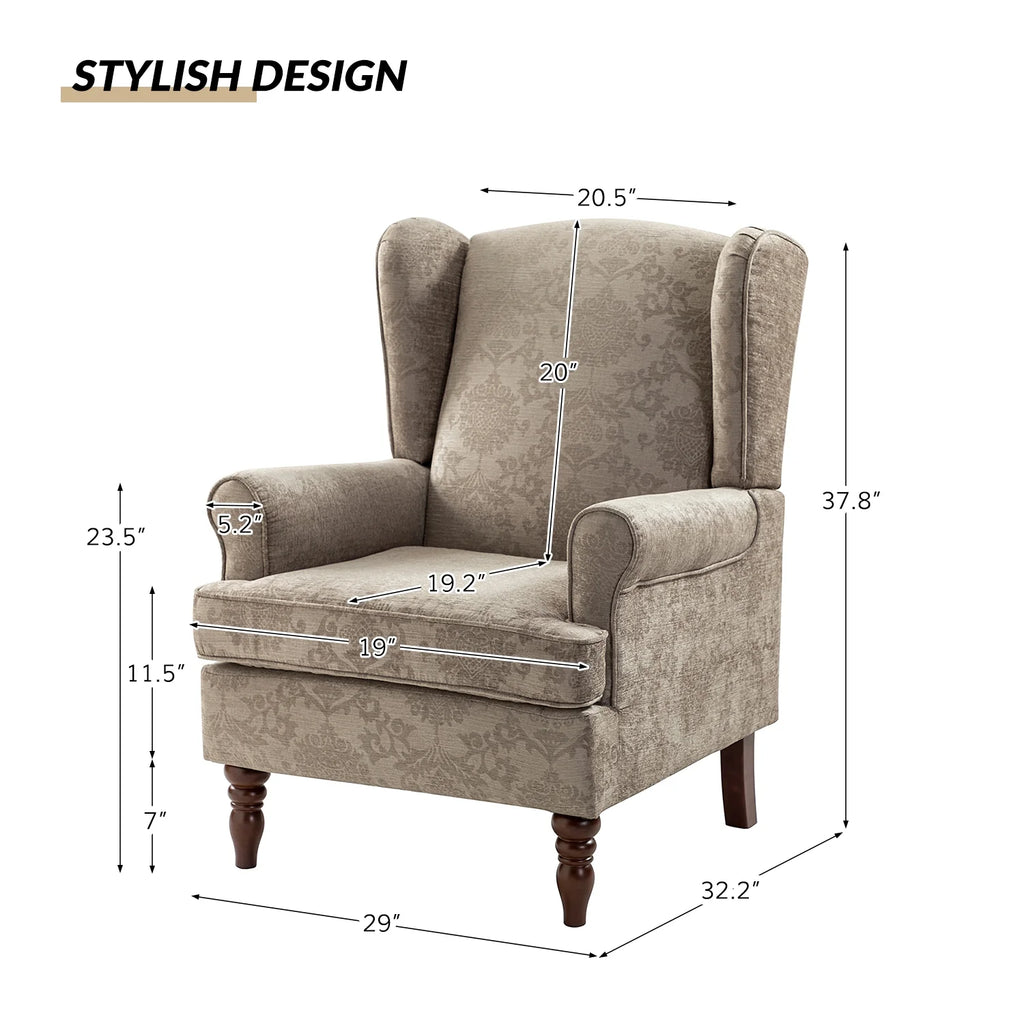 Upholstered Wingback Armchair Set of 2 X6582