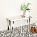 White Washed Wood Bench K456