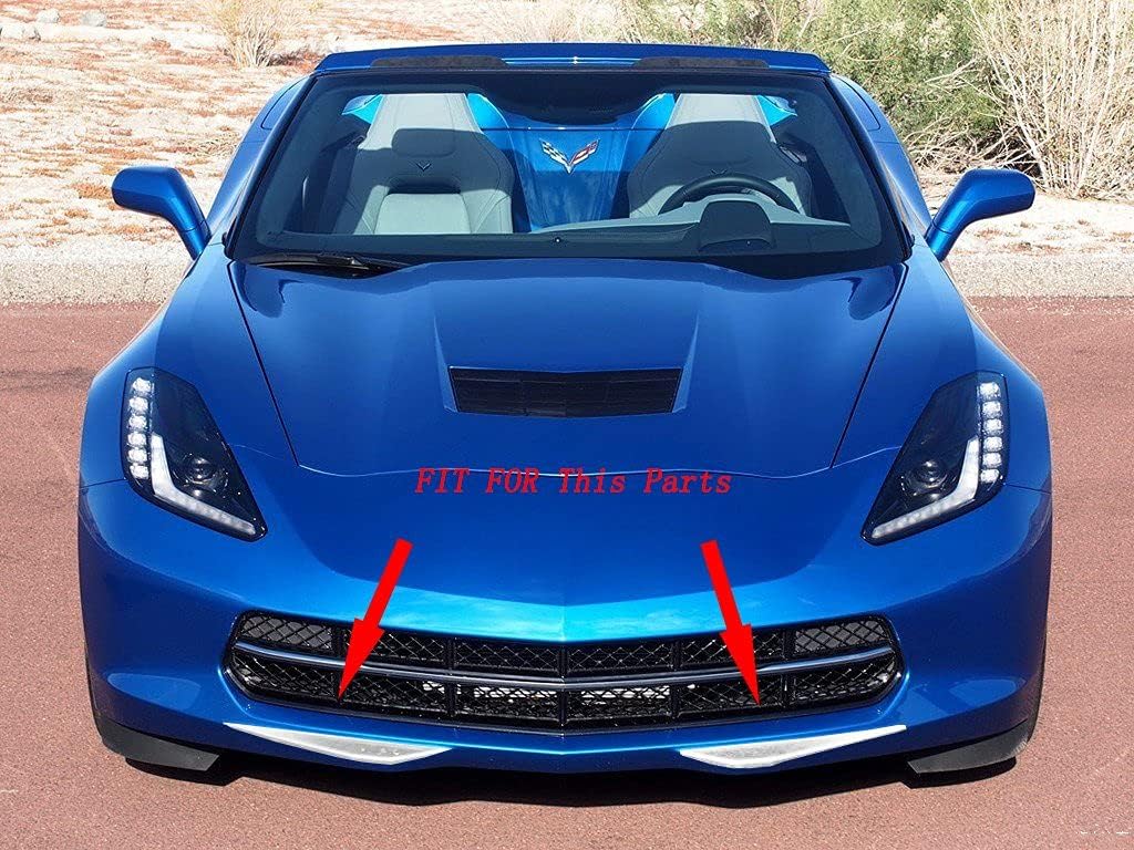 Carbon Fiber Look Cover Trims Front Bumper Bottom Corner for 2014 2015 2016 2017 2018 Chevrolet Corvette C7 E5187