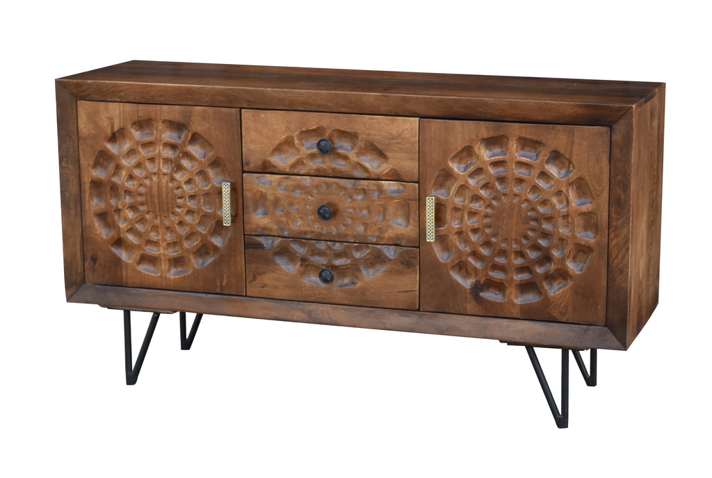 Recycled Mango Wood Buffet with 3 Drawers and 2 Doors N425683