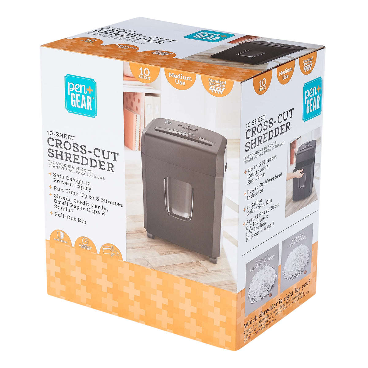 10-Sheet Cross-cut Paper Shredder with 4 Gallon Bin M665657