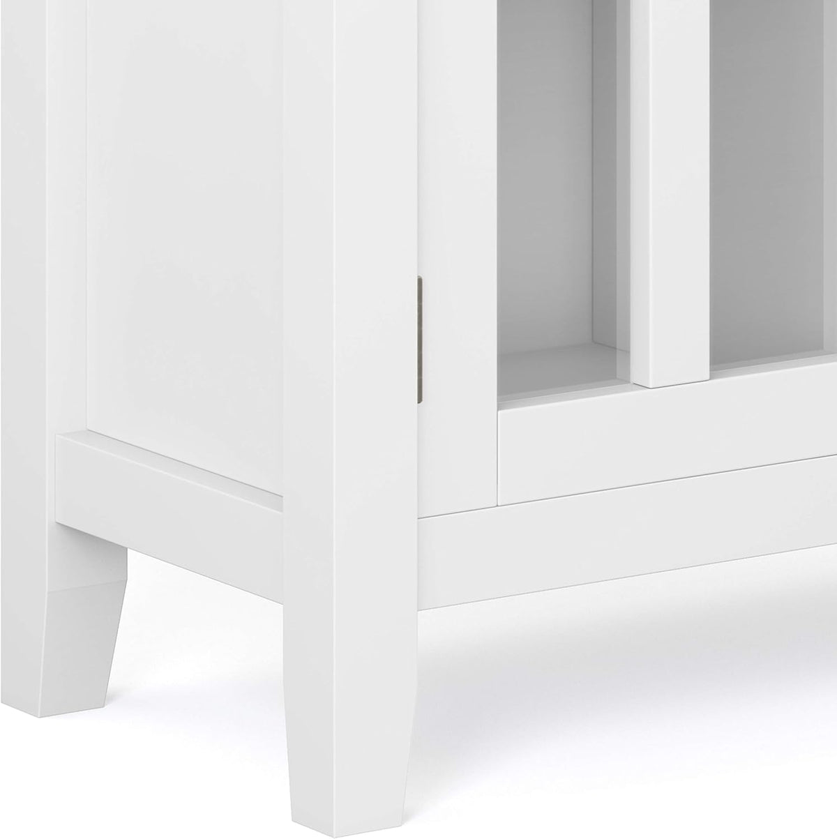 White 30 inch Wide Low Storage Cabinet with 2 Tempered Glass Doors E458208