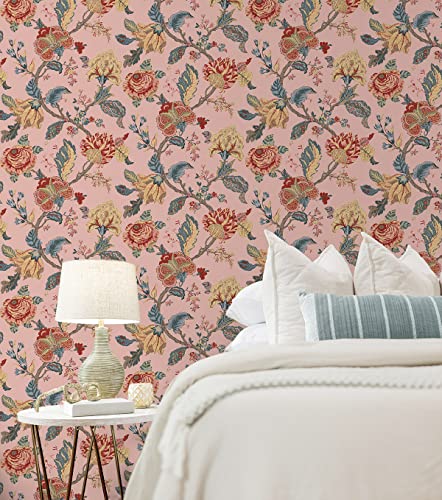 Victorian Jade Floral Peel and Stick Wallpaper U95871