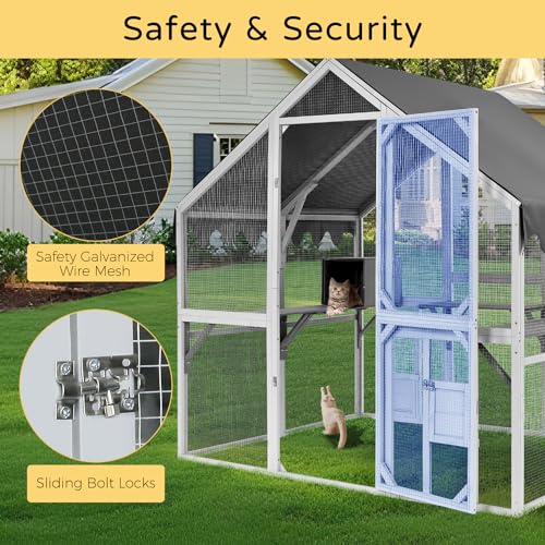 Gray Wooden Cat Enclosure 74”x57”x74” C56475
