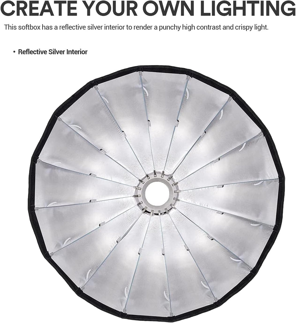 35.5 Inch Parabolic Softbox with Front & Inner Diffuser and Carrying Bag X135402