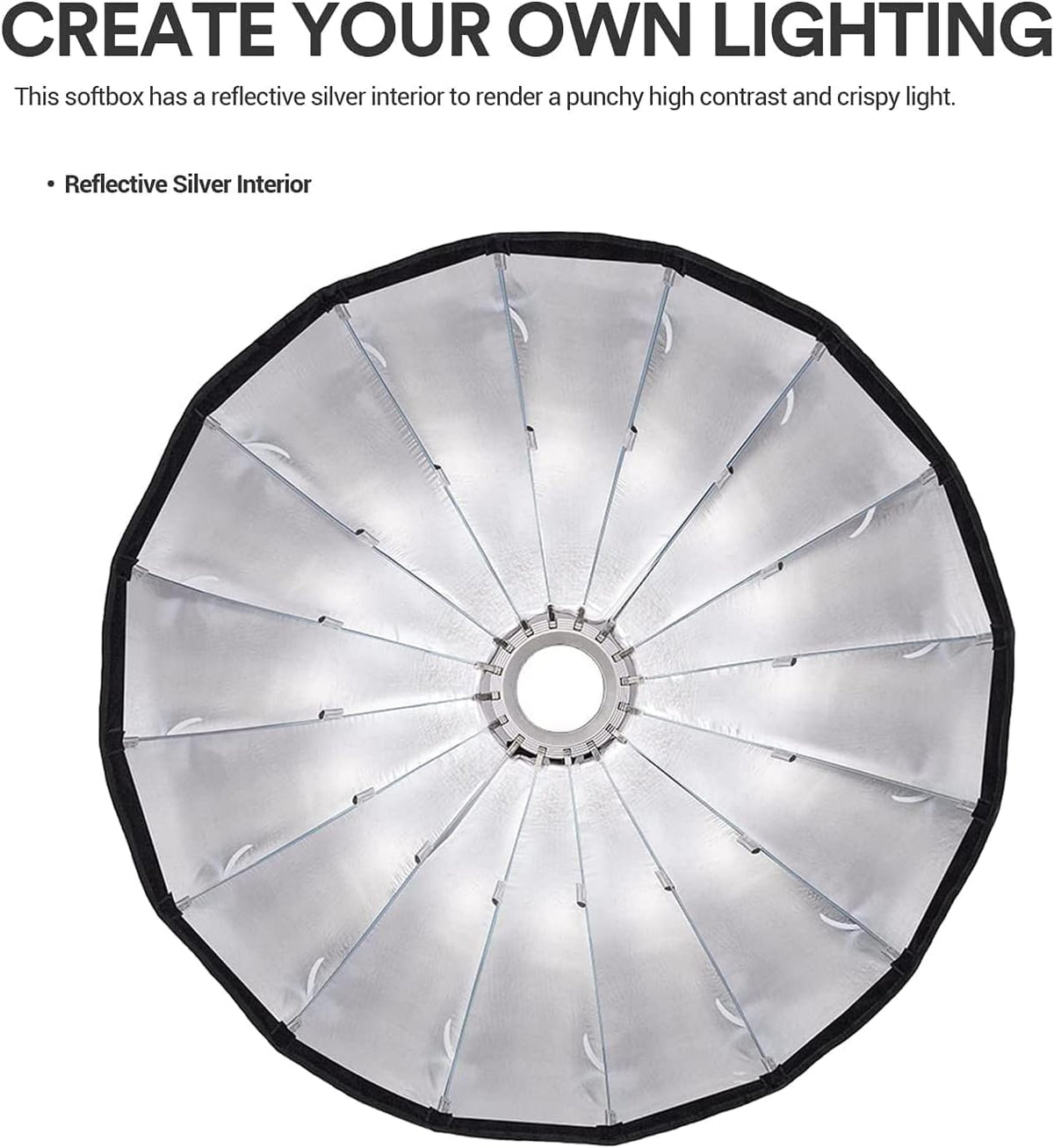 35.5 Inch Parabolic Softbox with Front & Inner Diffuser and Carrying Bag X135402