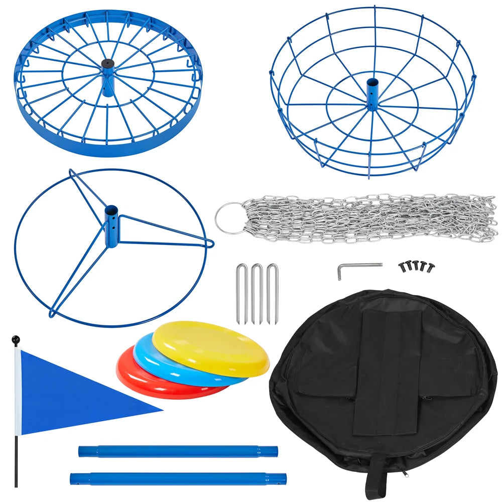 Portable Disc Golf Basket with 3 Discs and Carrying Bag T22993