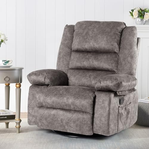 Recliner Chair with Heated 360 Degree Swivel Single Sofa Seat Foam Filling S716735