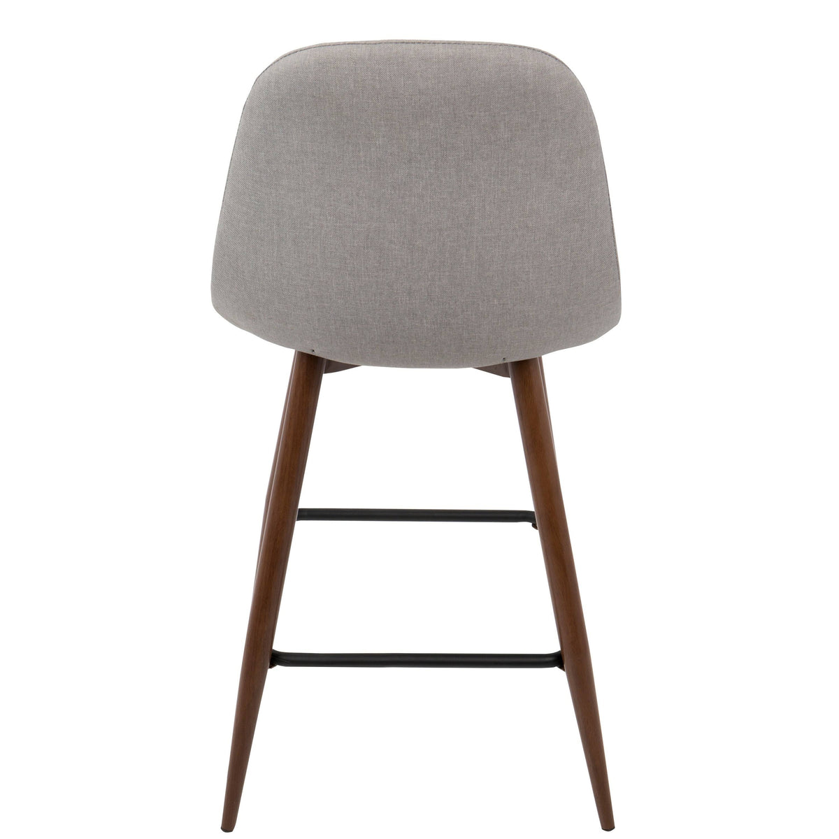 Walnut Metal Charcoal Fabric Counter Stool Set of 2 L943