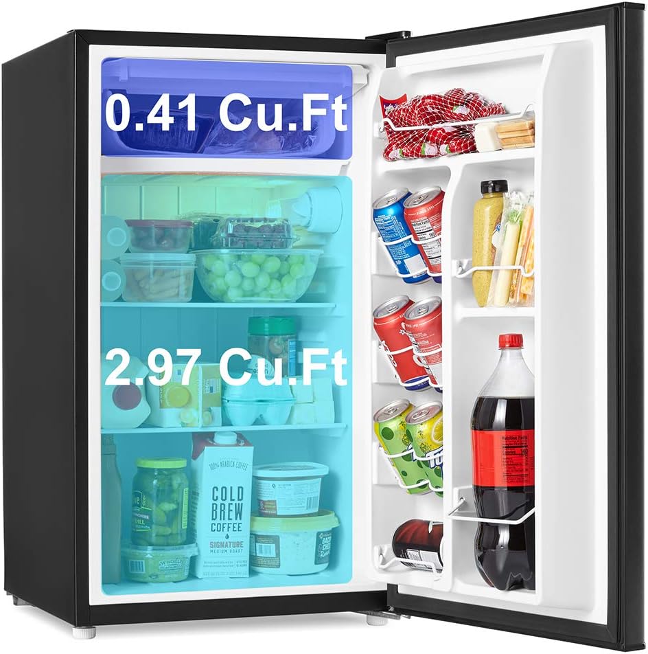 Compact Refrigerator, Single Door Fridge, 3.5 Cu.Ft, Black O4393