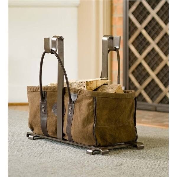 Heavy Duty Canvas Log Carrier with Leather Handles X8836
