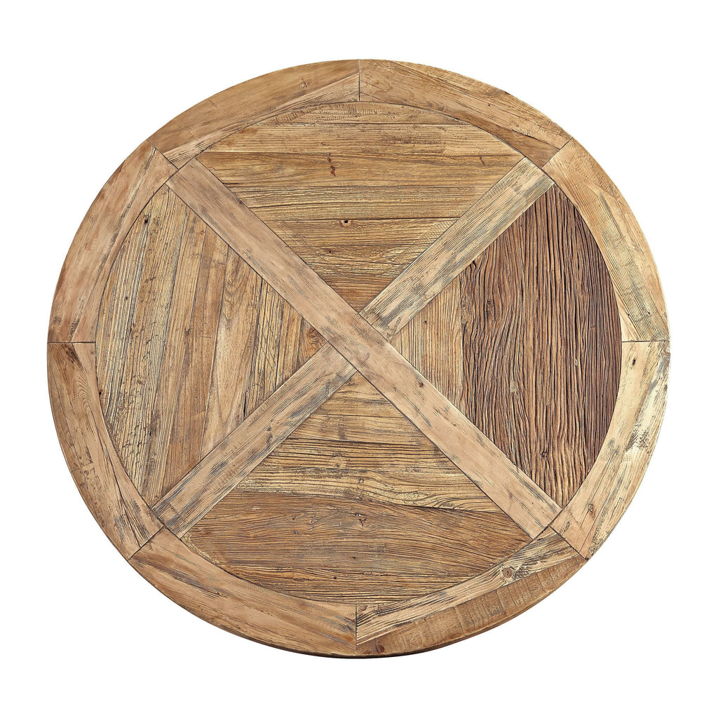 Round Reclaimed Elm Dining Table O14482
