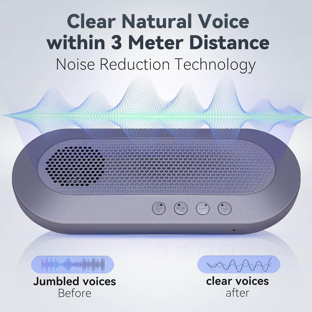 USB Speakerphone, 360° Omnidirectional Microphone Conference Speaker with Noise Reduction C59867