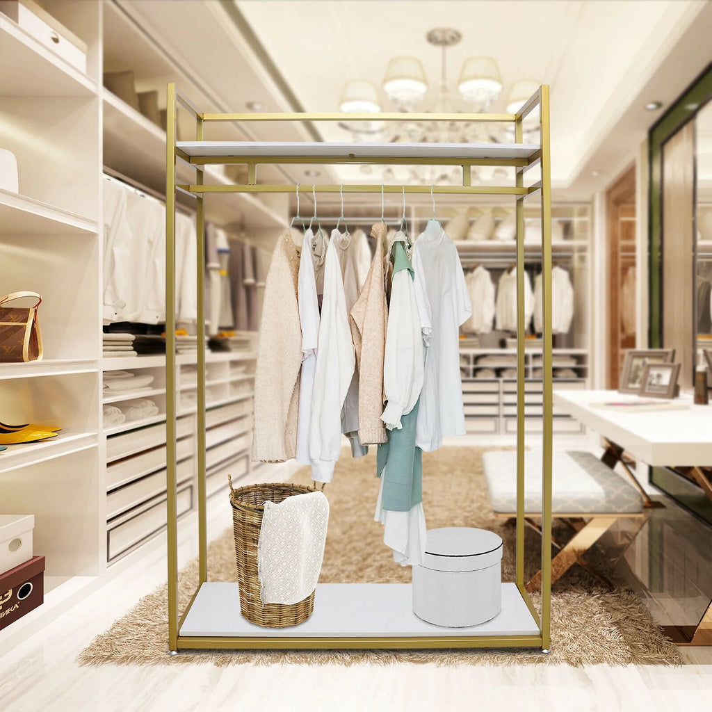 Gold Metal Clothes Rack Q508