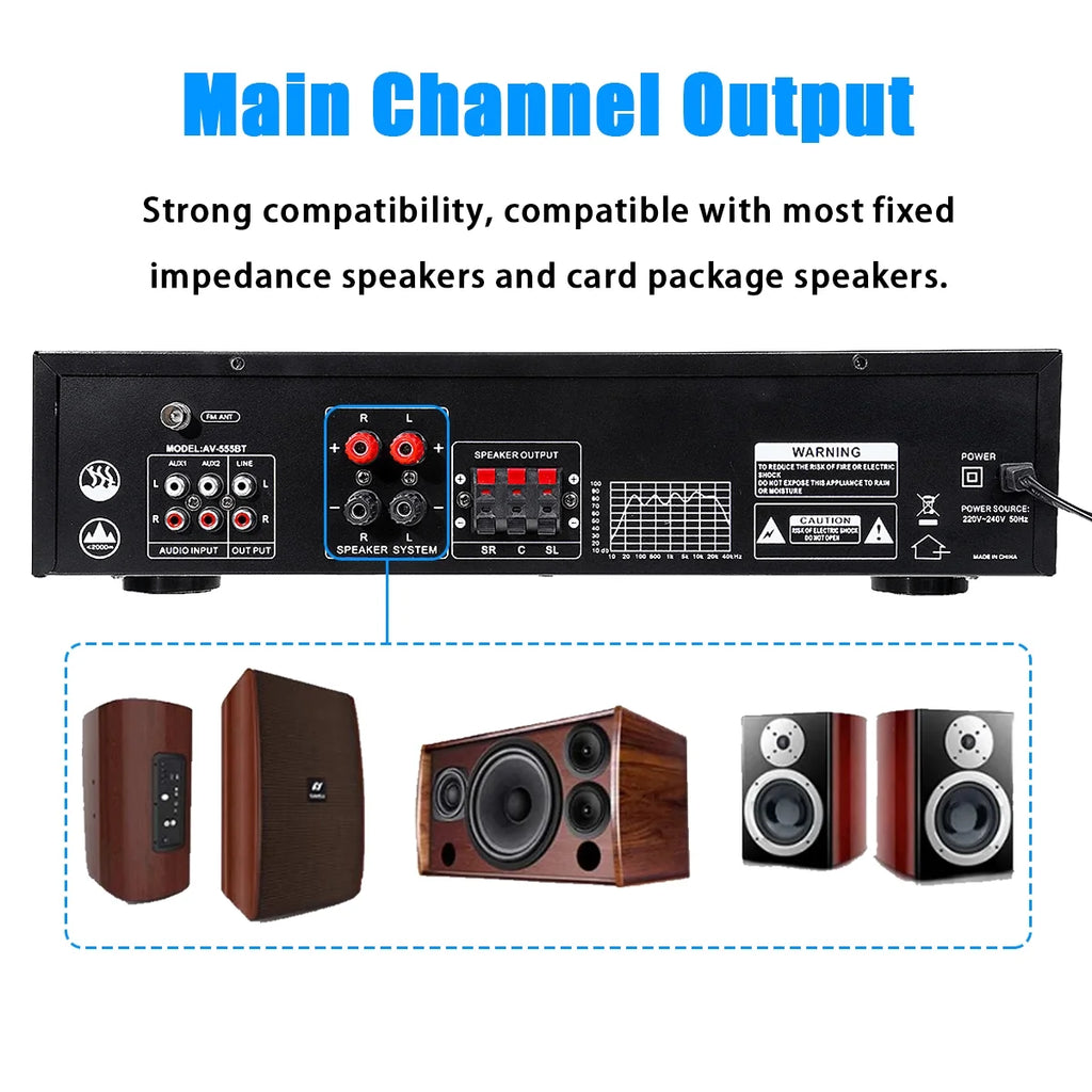 4000W Bluetooth Surround Sound Audio Power Amplifier Y122875