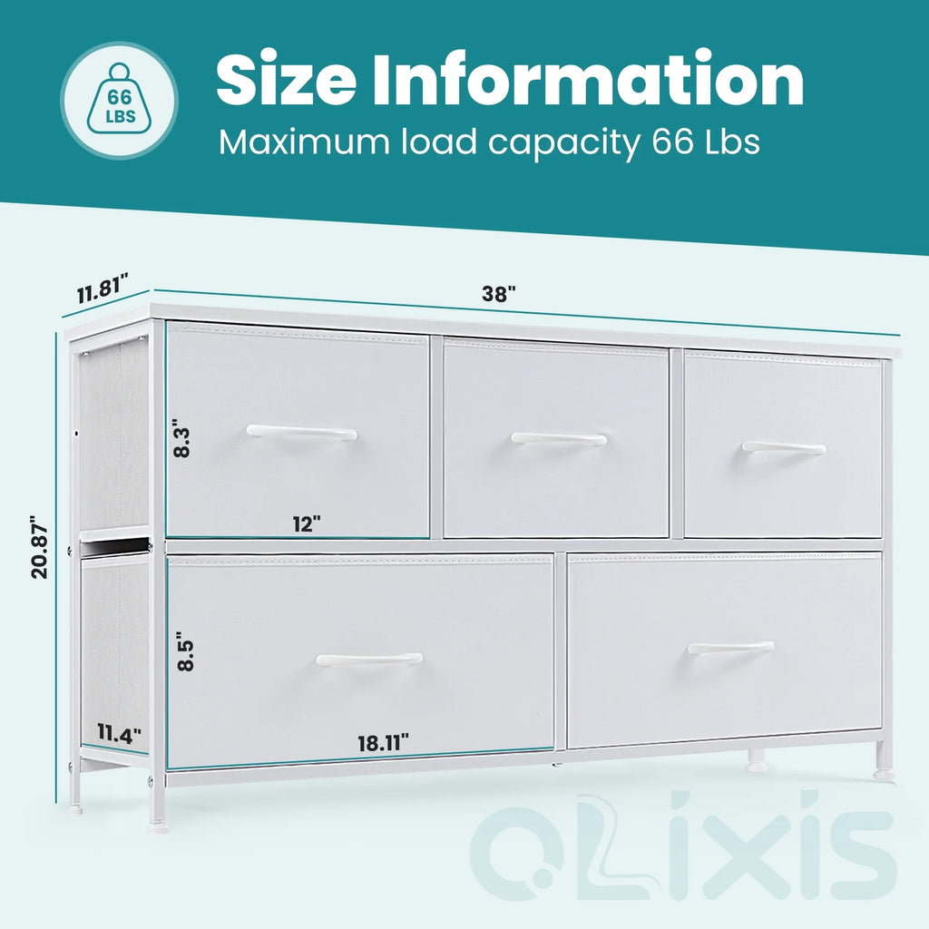 Gray 9 Drawer Fabric Storage Dresser X41718