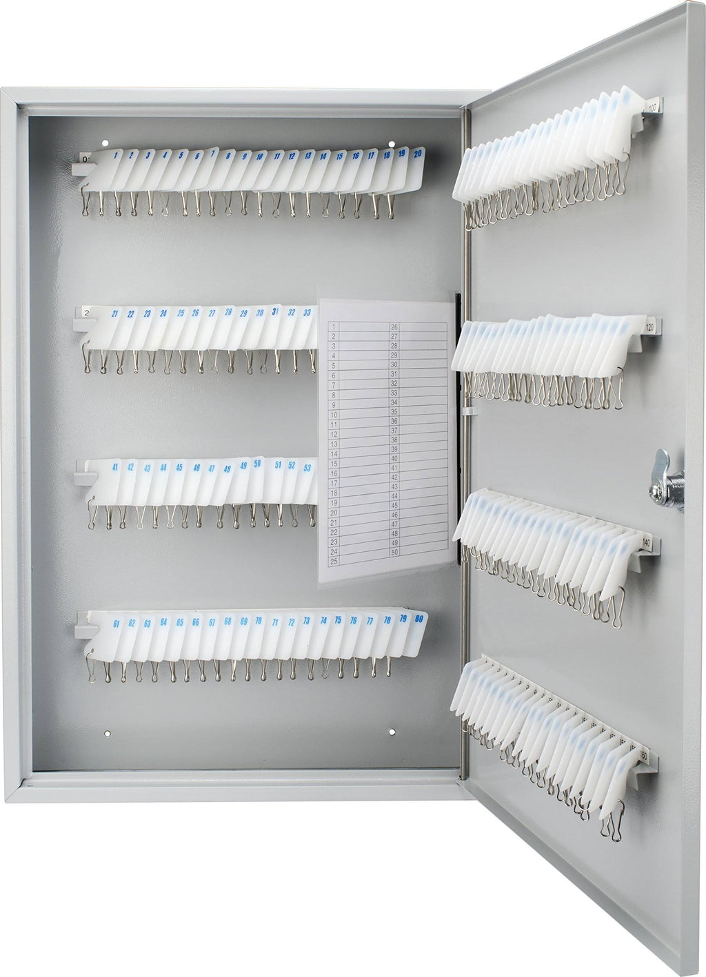 Steel Key Cabinet with 160 Hooks, Gray R275