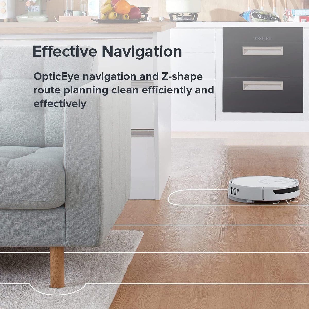 White Robot Vacuum Cleaner with 2500Pa Suction O7237