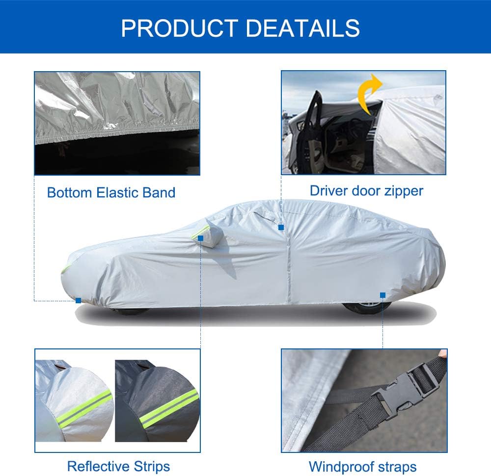 Waterproof All Weather SUV Car Cover with Zipper Door T8028