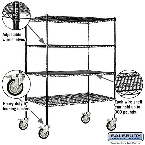 Black Mobile Wire Shelving I405