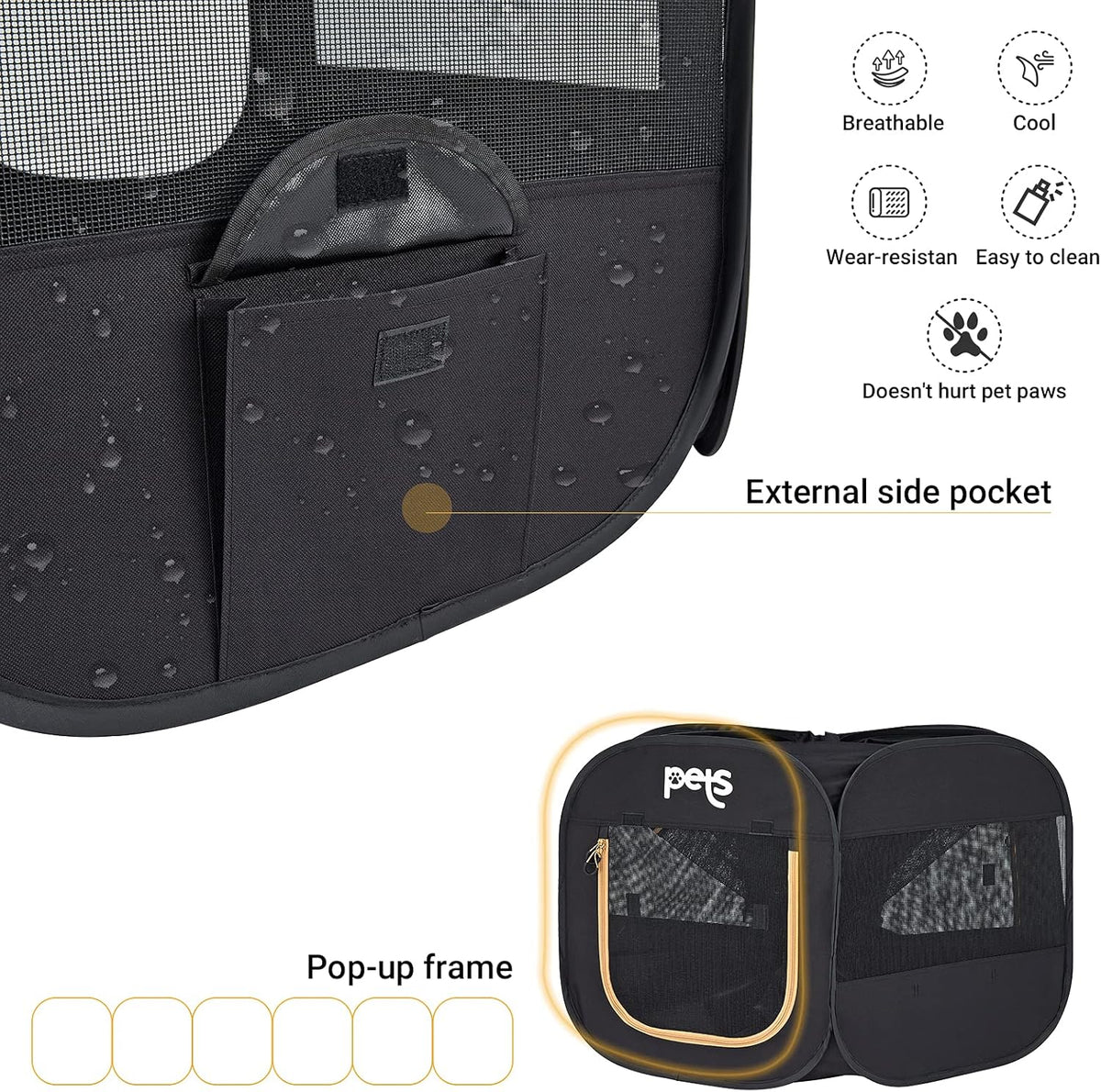 Portable Foldable Pet Playpen with Carrying Bag A13546