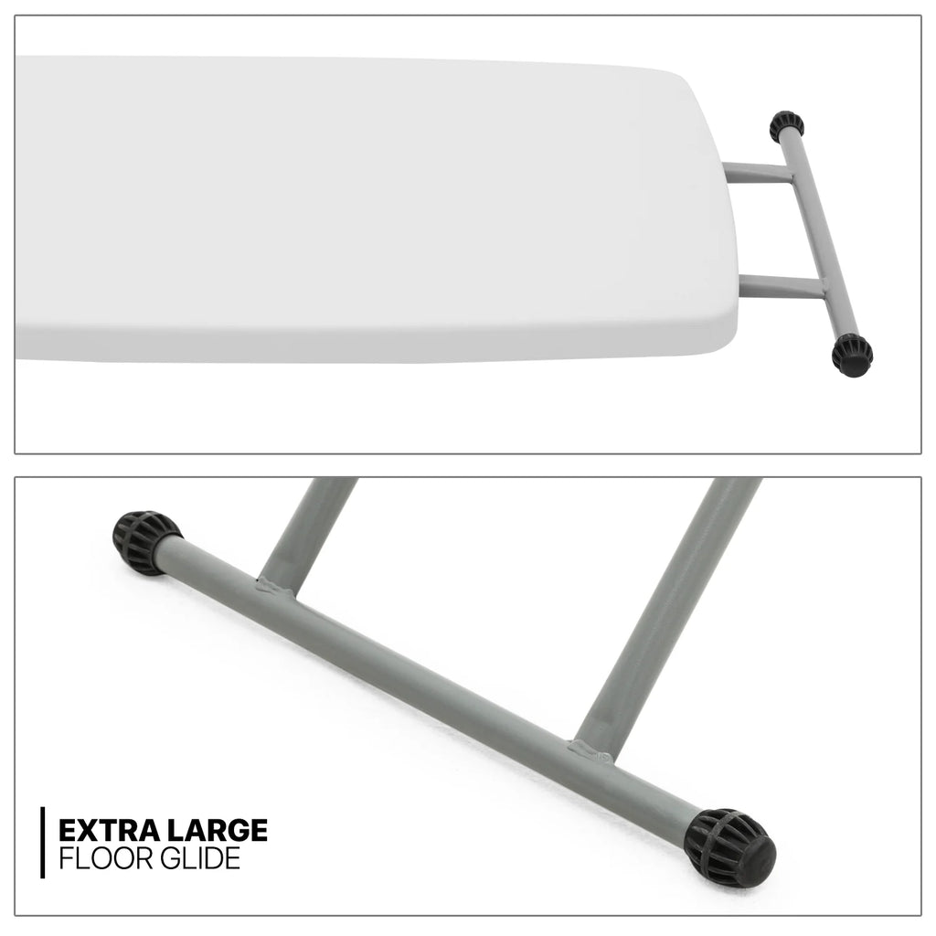 White Foldable TV Tray Table with Metal Frame G916