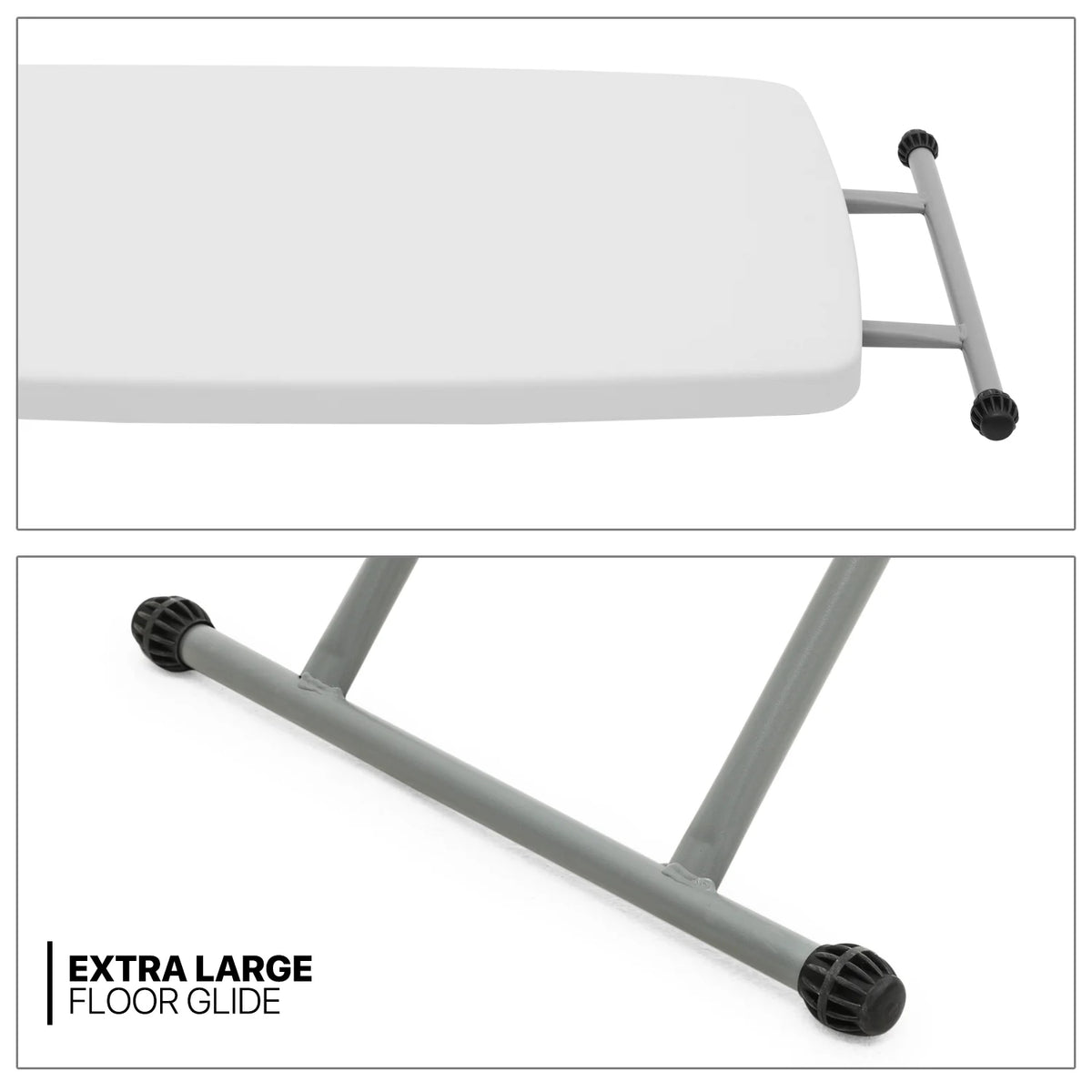White Foldable TV Tray Table with Metal Frame G916