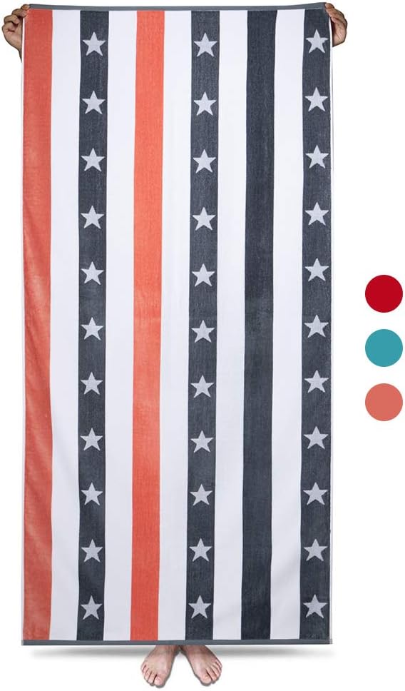 3 Pack 35 x 70 Inch Cotton Velour Beach Towel J21417