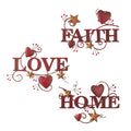 Red Metal Wall Art Set of 3 W3679