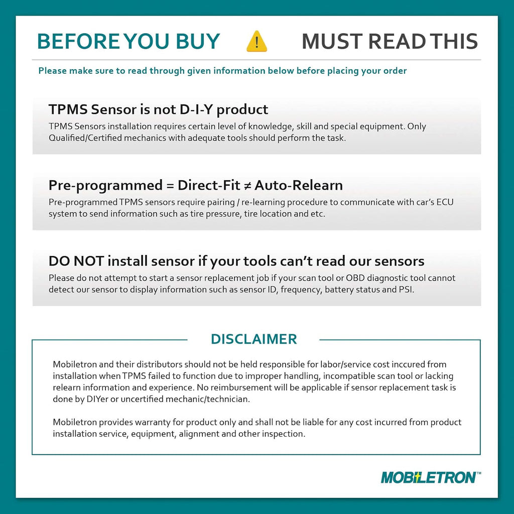 TPMS Tire Pressure Sensor 4-Pack with Aluminum Valve Stem R763439