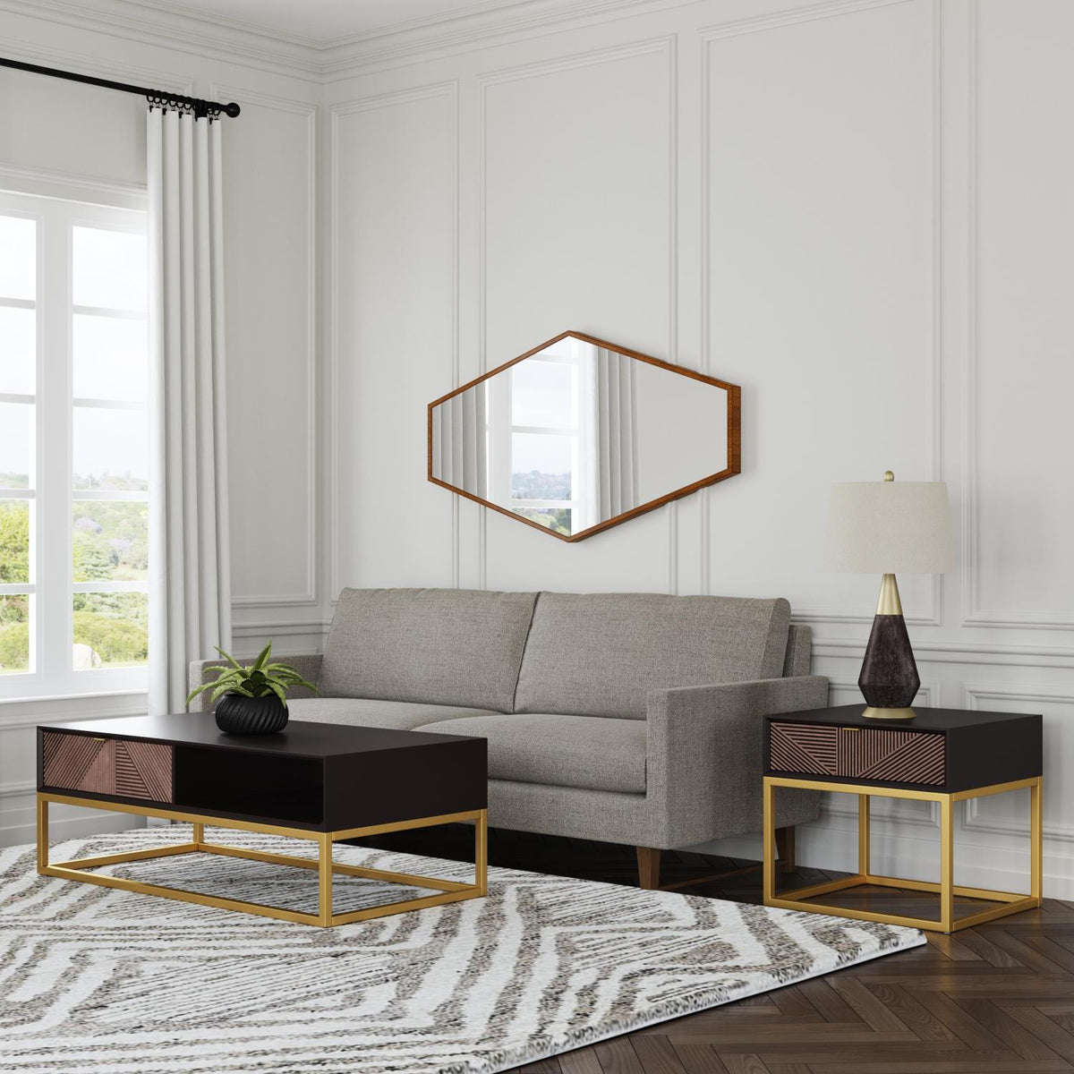 Gold Leaf Wall Mirror Z8503