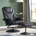 Wide Manual Swivel Ergonomic Recliner with Ottoman Black S96867