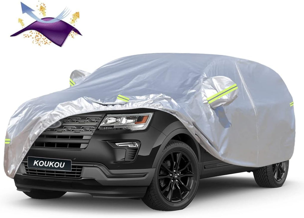 Waterproof All Weather SUV Car Cover with Zipper Door T8028