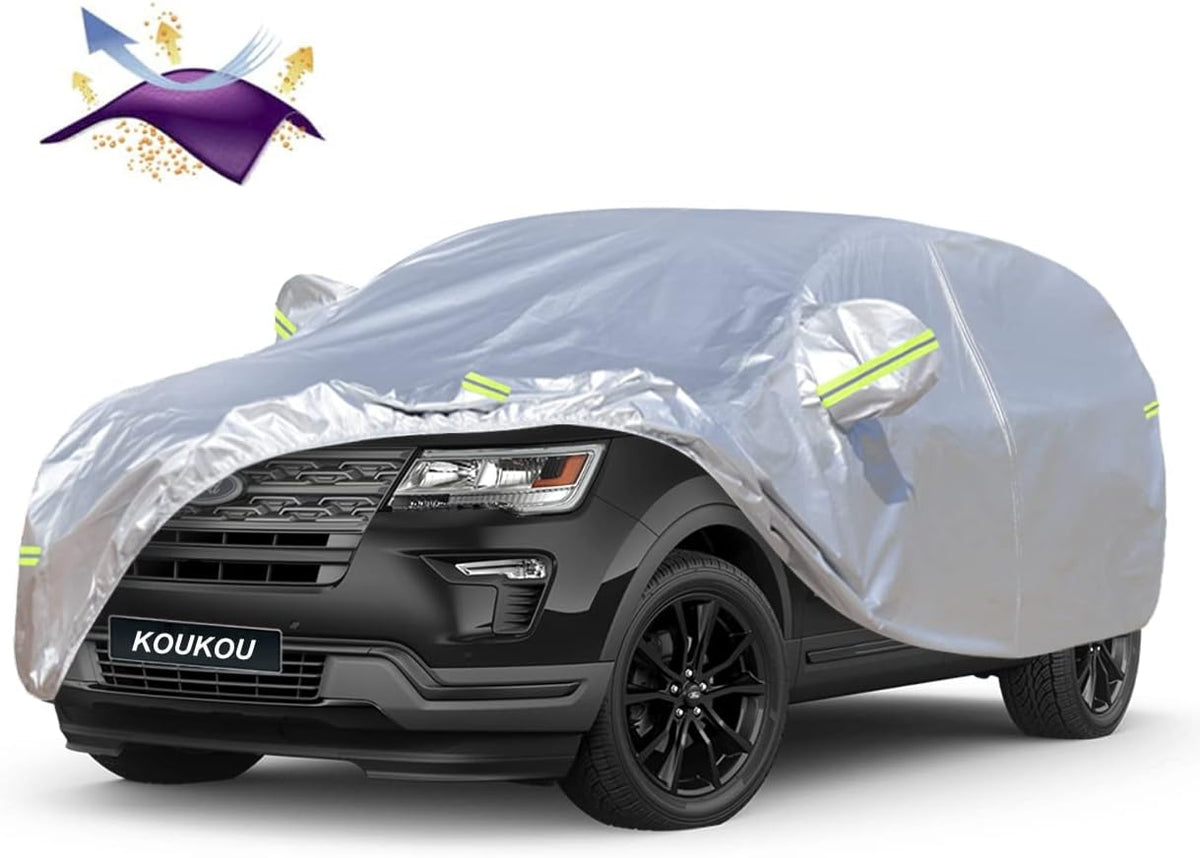Waterproof All Weather SUV Car Cover with Zipper Door T8028
