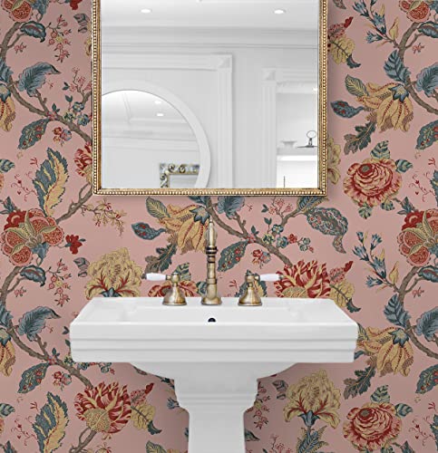 Victorian Jade Floral Peel and Stick Wallpaper U95871