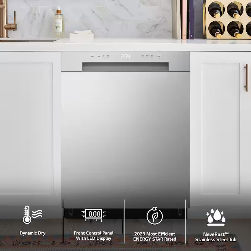 Front Control Dishwasher with Stainless Steel Tub K621