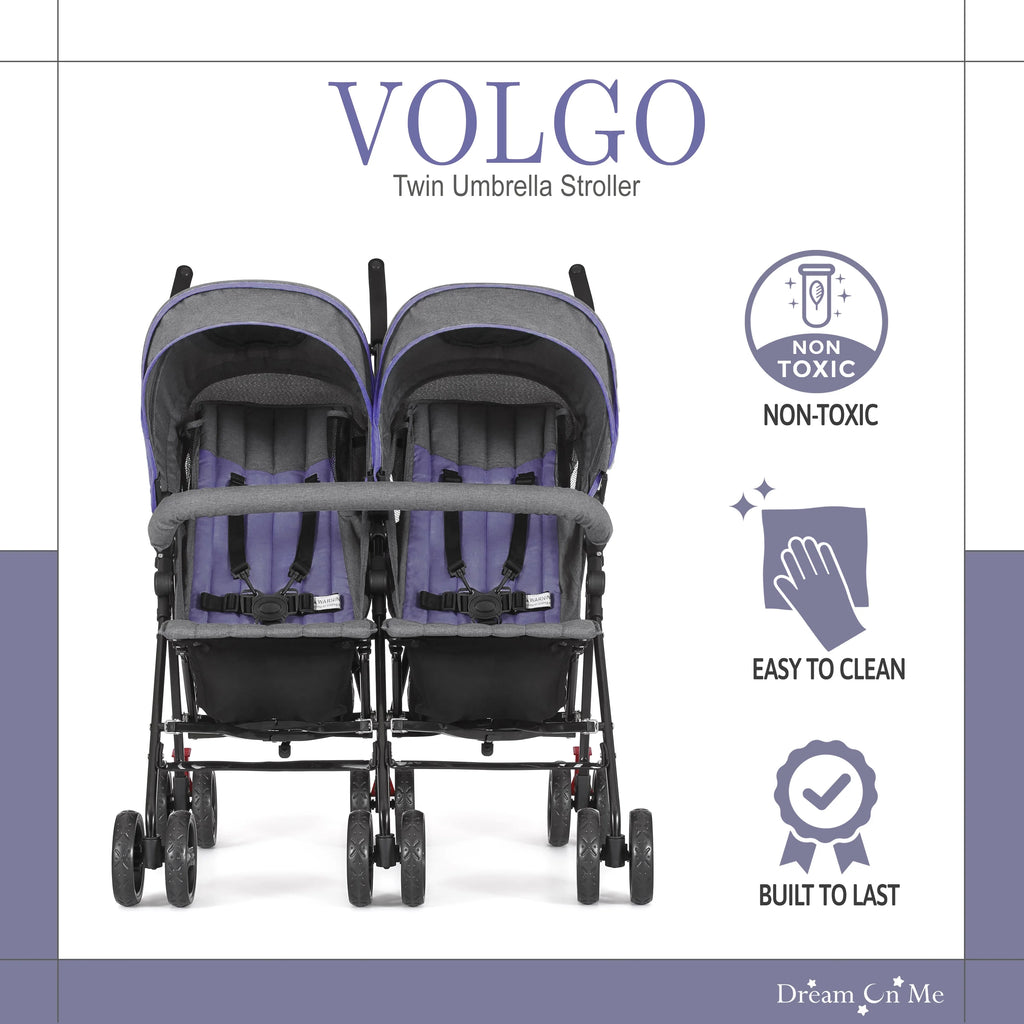 Lightweight Compact Double Umbrella Stroller with Storage Basket and Adjustable Canopy W5509