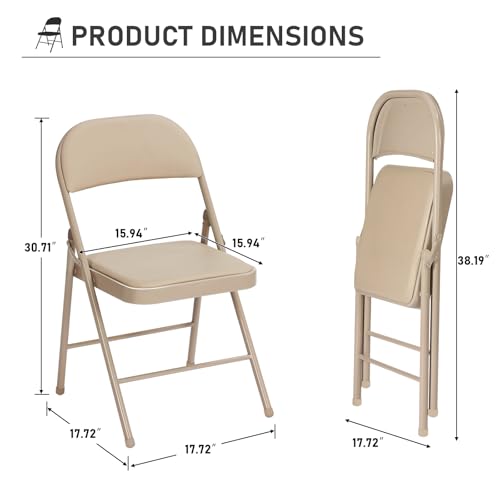 6 Pack Gray Folding Chairs with Padded Cushion and Steel Frame W552