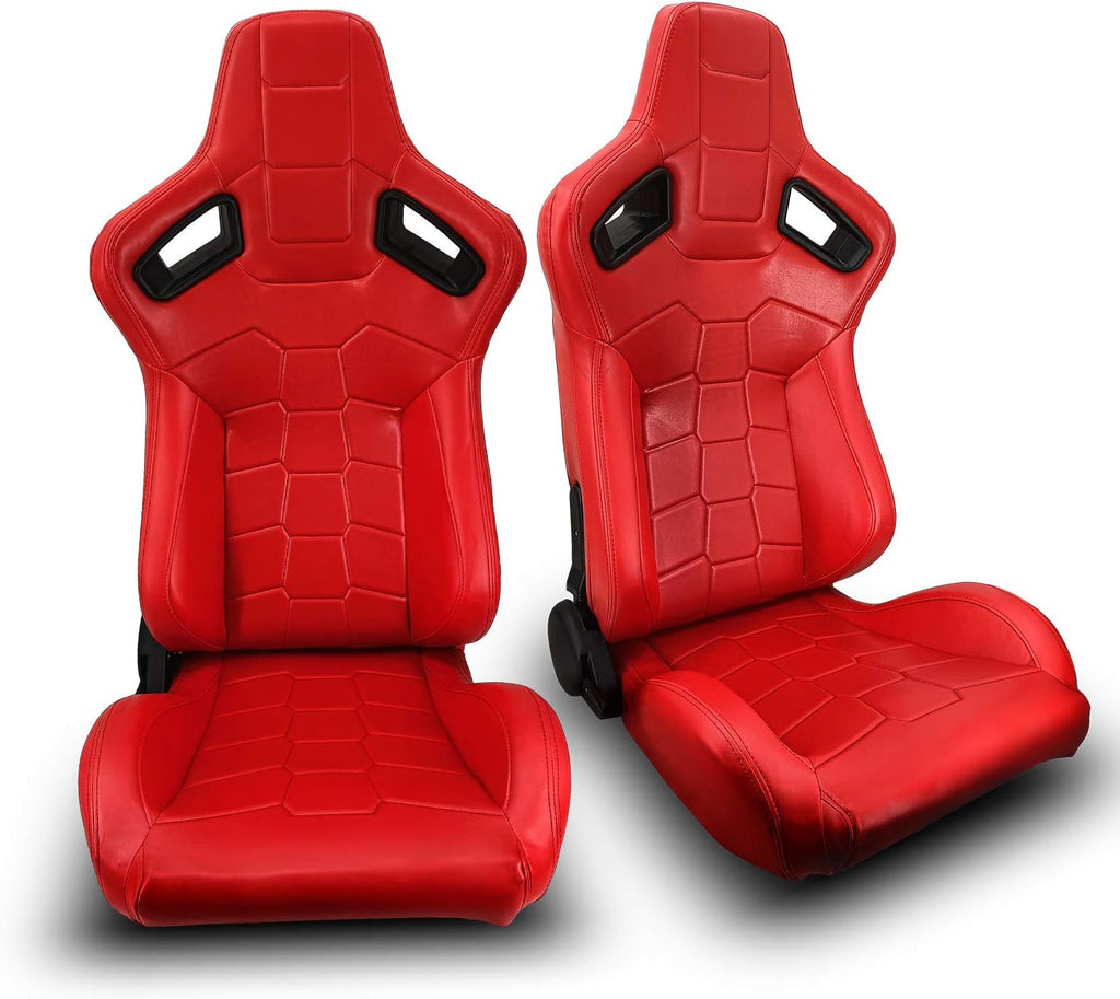 1 Pair Black PVC Racing Bucket Seats C93627